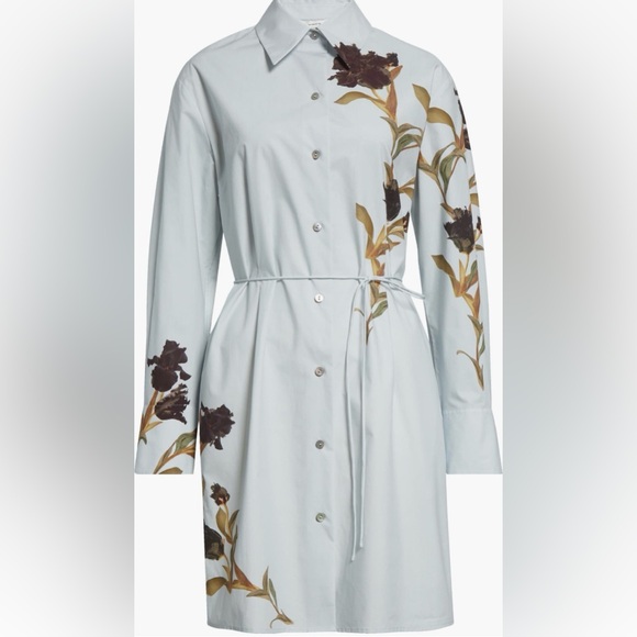 Vince placed Black iris long sleeve cotton shirt dress size M - Picture 5 of 10